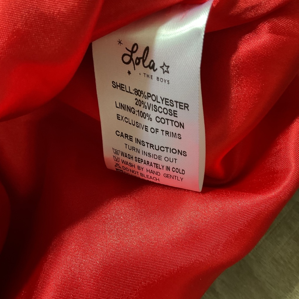 Lola and the boys RED VELVET BOW PRINCESS DRESS size 14 - Picture 4 of 5